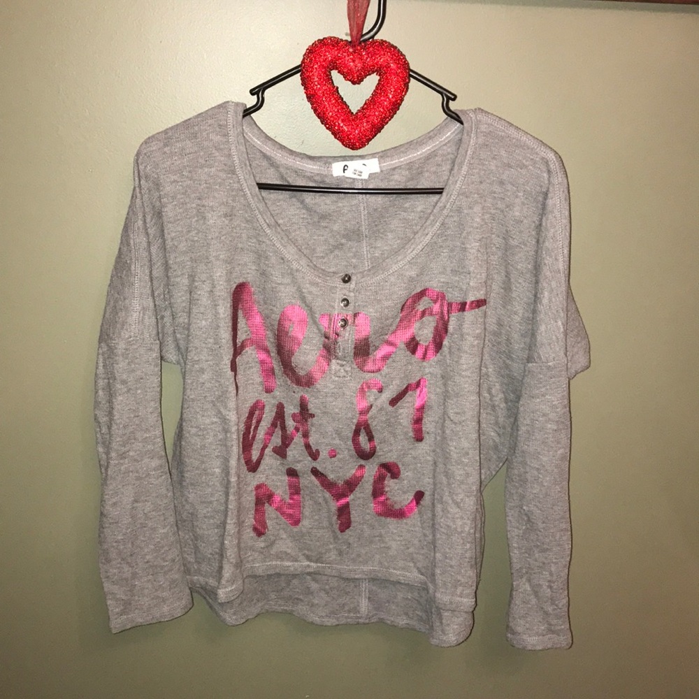 Aeropostale grey and pink Pj top